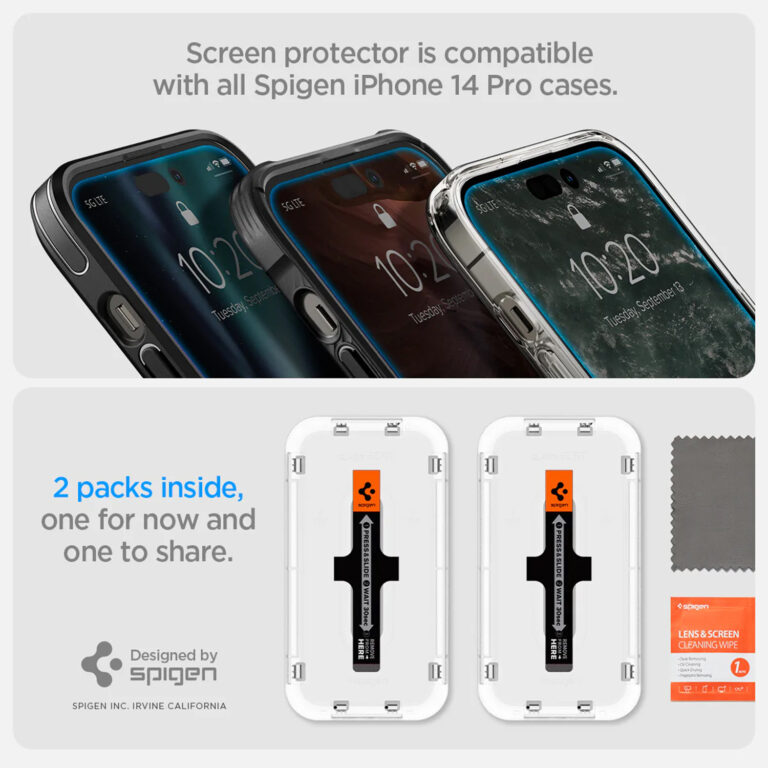 Spigen GLAStR EZ Fit Screenprotector + Applicator 2-pack Apple iPhone 14 Pro - Afbeelding 7