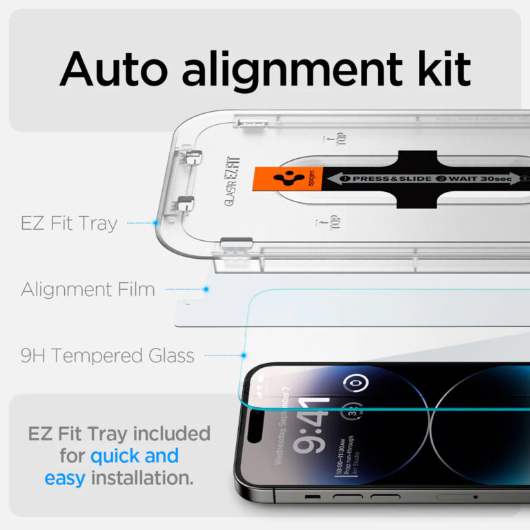 Spigen GLAStR EZ Fit Screenprotector + Applicator 2-pack Apple iPhone 14 Pro - Afbeelding 5