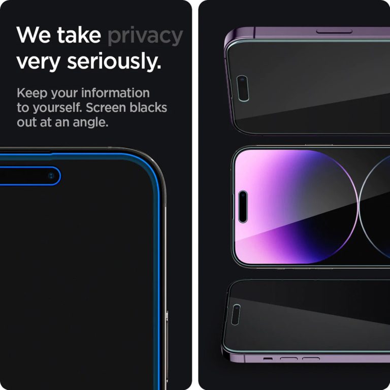 Spigen GLAStR Privacy EZ Fit Screenprotector + Applicator Apple iPhone 14 Pro - Afbeelding 5