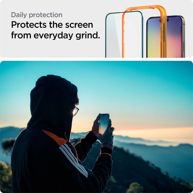 Spigen GLAStR EZ Fit Screenprotector + Applicator Apple iPhone 14 Pro - Afbeelding 8