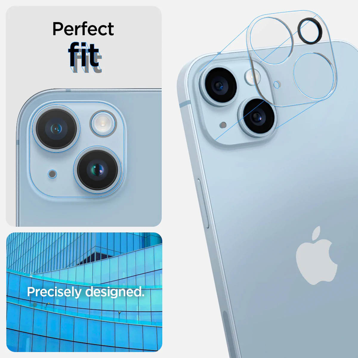 Spigen GLAStR EZ Fit Optik Camera Protector 2 Pack Apple iPhone 14 / 14 Plus - Crystal Clear - Afbeelding 9