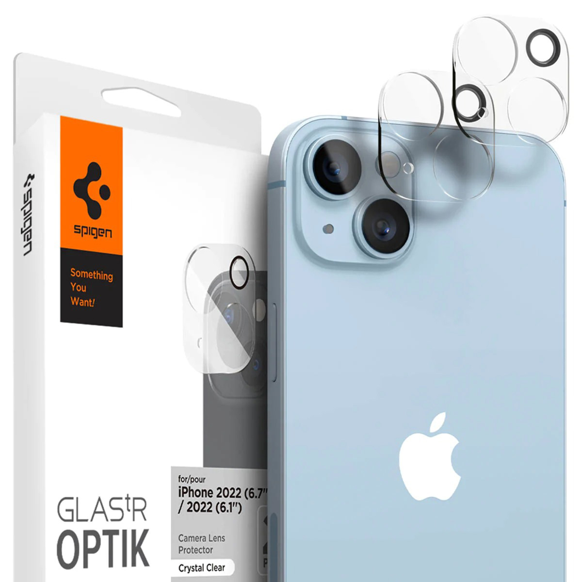 Spigen GLAStR EZ Fit Optik Camera Protector 2 Pack Apple iPhone 14 / 14 Plus – Crystal Clear