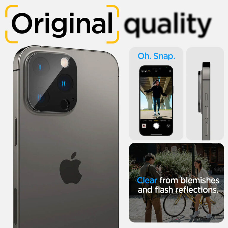 Spigen GLAStR Camera Protector Glas 2 Pack Apple iPhone 14 Pro / 14 Pro Max - Zwart - Afbeelding 7