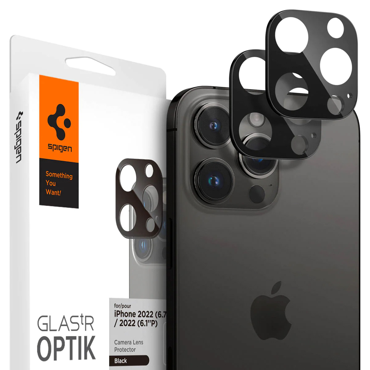 Spigen GLAStR Camera Protector Glas 2 Pack Apple iPhone 14 Pro / 14 Pro Max - Zwart