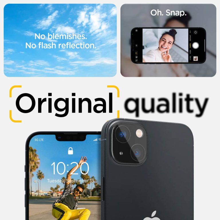Spigen GLAStR Camera Protector Glas 2 Pack Apple iPhone 14 / 14 Plus - Zwart - Afbeelding 7