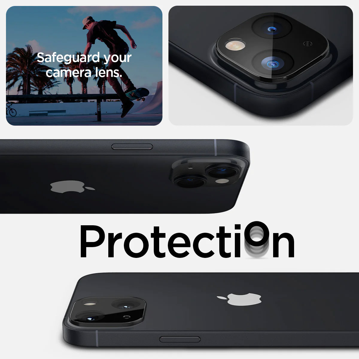 Spigen GLAStR Camera Protector Glas 2 Pack Apple iPhone 14 / 14 Plus - Zwart - Afbeelding 6