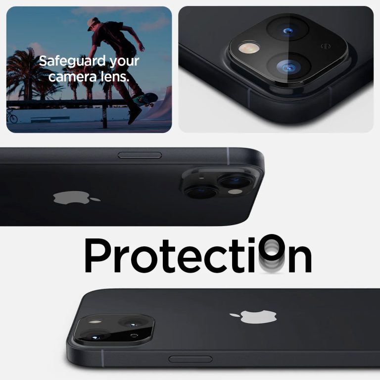 Spigen GLAStR Camera Protector Glas 2 Pack Apple iPhone 14 / 14 Plus - Zwart - Afbeelding 3
