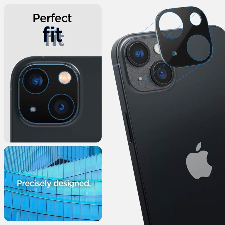 Spigen GLAStR Camera Protector Glas 2 Pack Apple iPhone 14 / 14 Plus - Zwart - Afbeelding 2