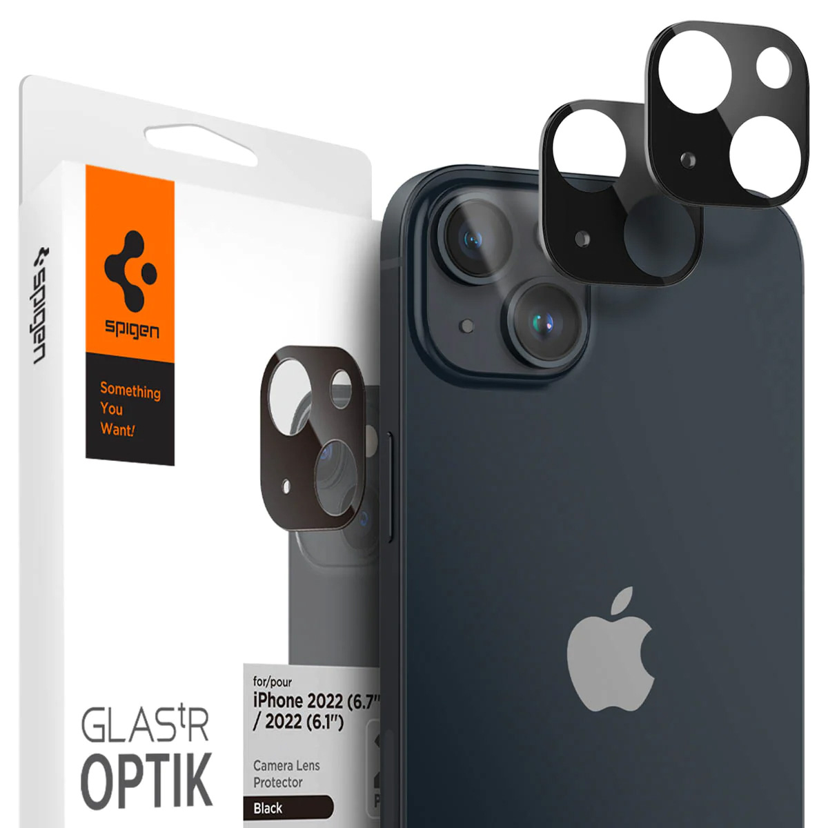 Spigen GLAStR Camera Protector Glas 2 Pack Apple iPhone 14 / 14 Plus - Zwart - Afbeelding 3