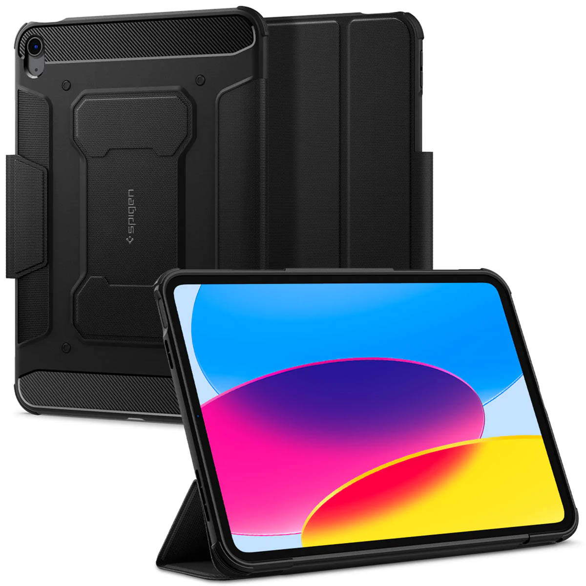 Spigen Rugged Armor Pro Bookcase Apple iPad 11 (2025) 11 inch A16 / iPad 10 (2022) 10.9 inch - Zwart - Afbeelding 9
