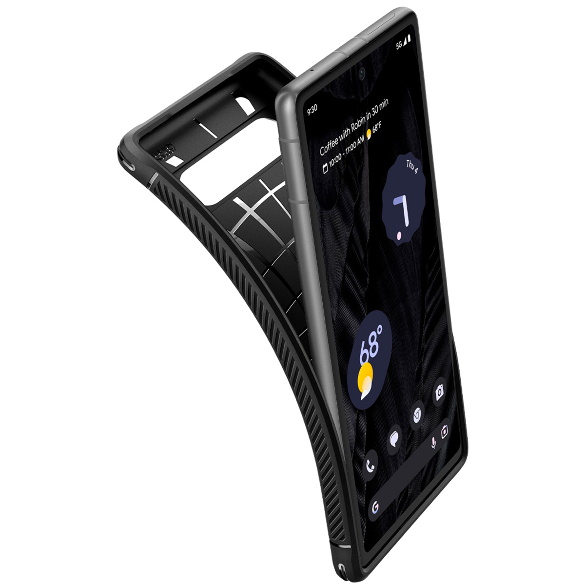 Spigen Rugged Armor Backcover Google Pixel 7a - Zwart - Afbeelding 4