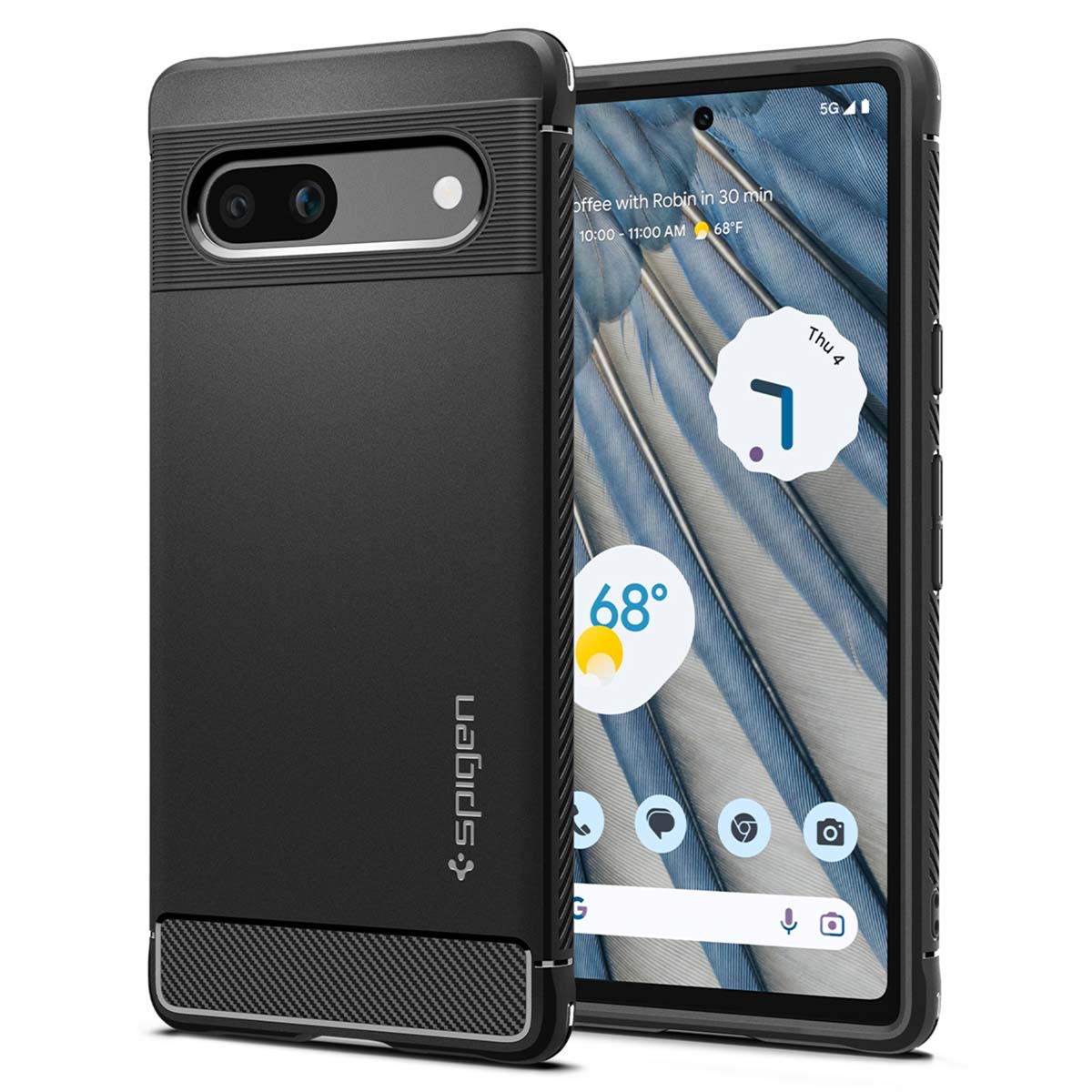 Spigen Rugged Armor Backcover Google Pixel 7a - Zwart - Afbeelding 2