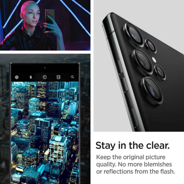 Spigen GLAStR Camera Protector Glas 2 Pack Samsung Galaxy S23 Ultra - Zwart - Afbeelding 10