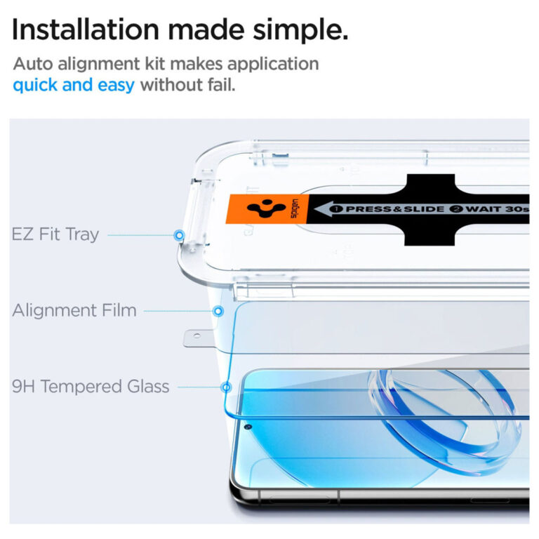 Spigen GLAStR EZ Fit Screenprotector + Applicator 2-pack Samsung Galaxy S23 - Afbeelding 4