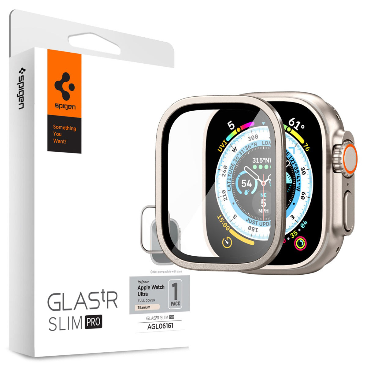 Spigen Glas.tR Slim Pro Screen Protector Apple Watch Ultra 1 / 2 – 49 mm – Titanium