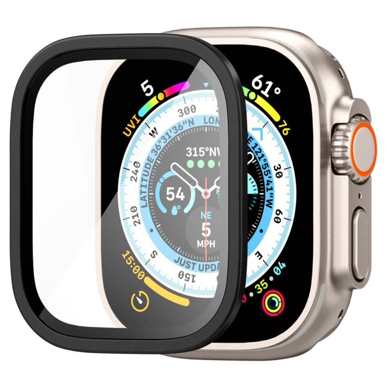 Spigen Glas.tR Slim Pro Screen Protector Apple Watch Ultra 1 / 2 - 49 mm - Zwart - Afbeelding 3