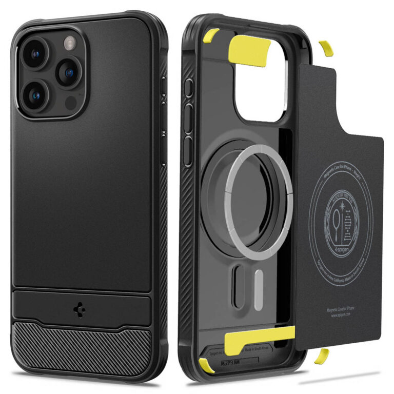 Spigen Rugged Armor Backcover MagSafe Apple iPhone 15 Pro Max - Zwart - Afbeelding 2