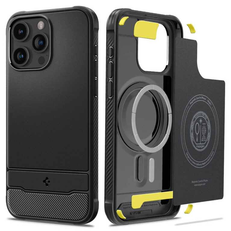 Spigen Rugged Armor Backcover MagSafe Apple iPhone 15 Pro - Zwart - Afbeelding 2