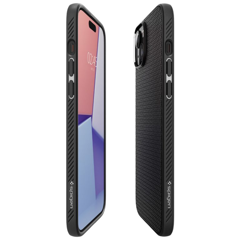 Spigen Liquid Air™ Backcover iPhone 15 - Matte Black - Afbeelding 5