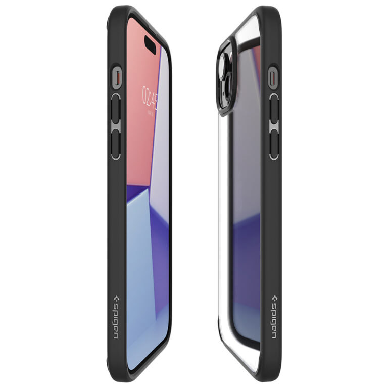 Spigen Ultra Hybrid Backcover Apple iPhone 15 - Matte Black - Afbeelding 6