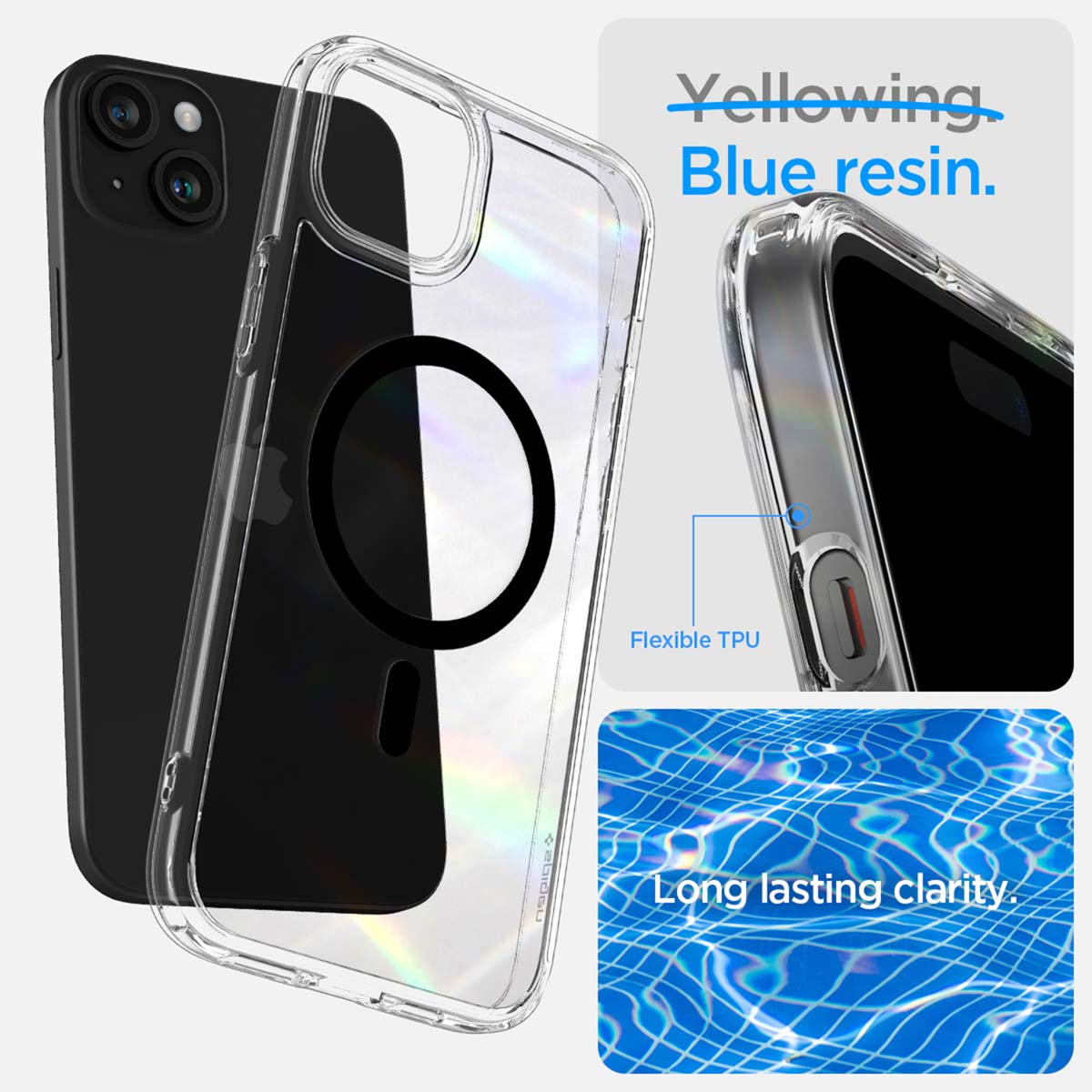 Spigen Ultra Hybrid Backcover MagSafe Apple iPhone 15 - Zwart - Afbeelding 5