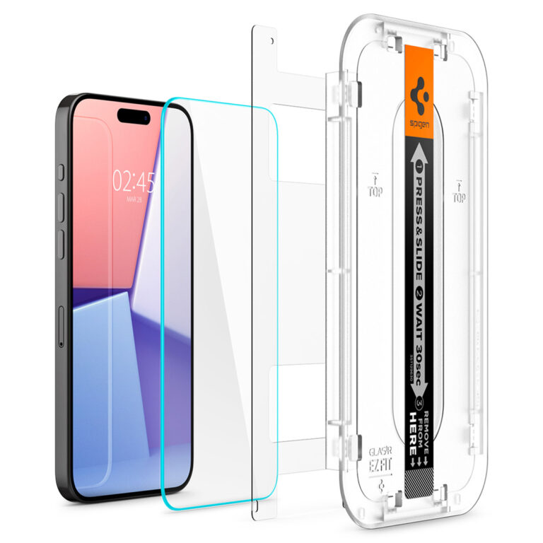 Spigen GLAStR EZ Fit Screenprotector + Applicator 2-pack Apple iPhone 15 Pro Max - Afbeelding 6