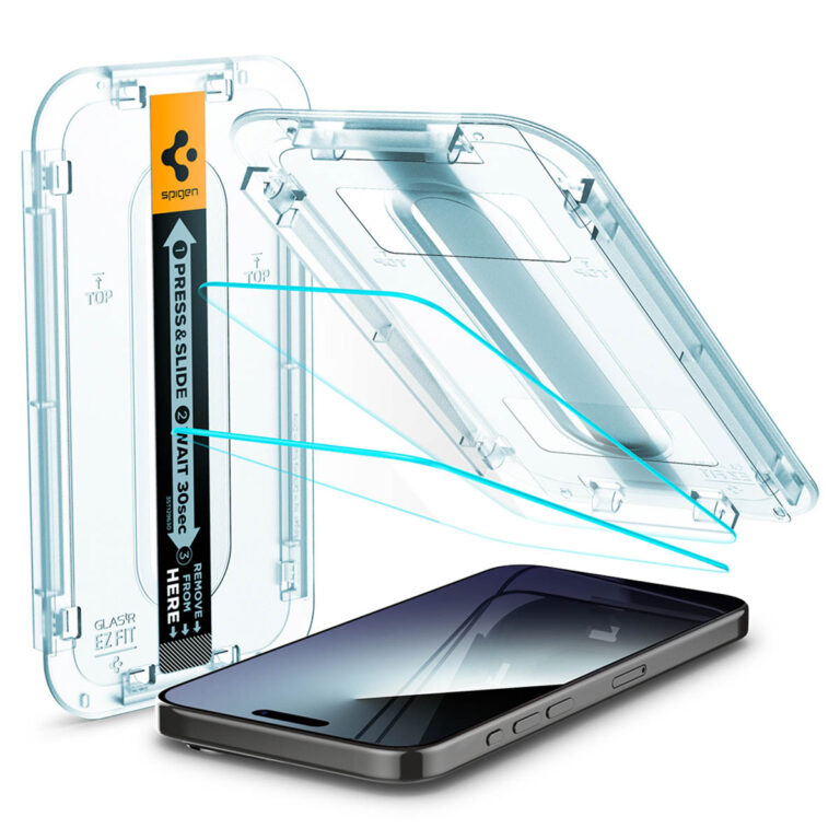 Spigen GLAStR EZ Fit Screenprotector + Applicator 2-pack Apple iPhone 15 Pro Max - Afbeelding 2