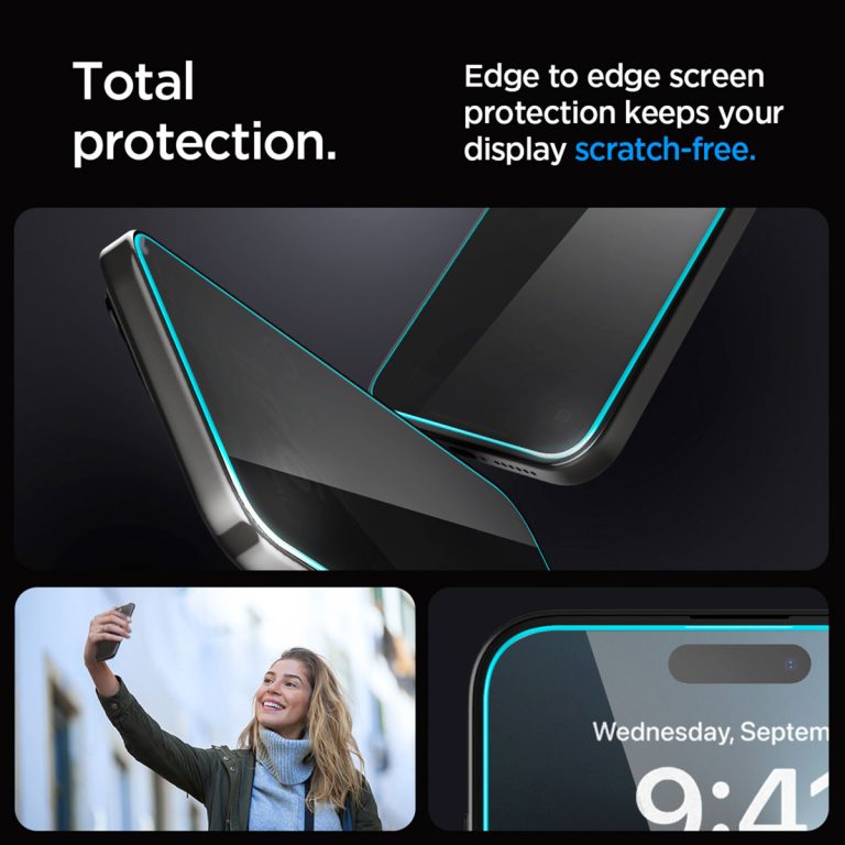 Spigen GLAStR Privacy EZ Fit Screenprotector + Applicator Apple iPhone 15 Pro Max - Afbeelding 4