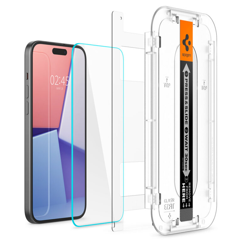 Spigen GLAStR EZ Fit Screenprotector + Applicator 2-pack Apple iPhone 16 Plus / 15 Plus - Afbeelding 6