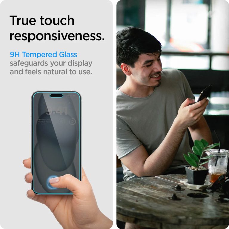 Spigen GLAStR Privacy EZ Fit Screenprotector + Applicator Apple iPhone 15 Plus - Afbeelding 5