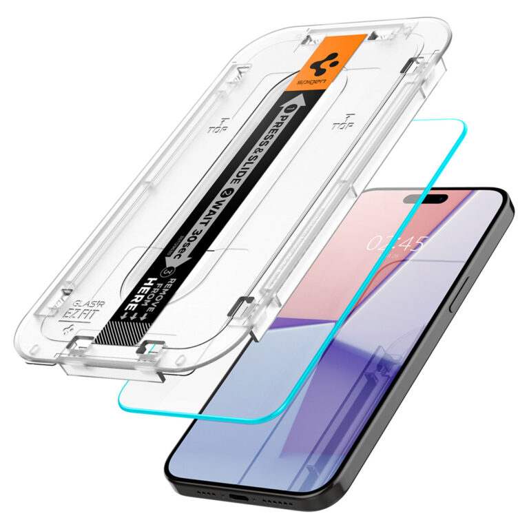 Spigen GLAStR EZ Fit Screenprotector 2 Pack + Applicator Apple iPhone 15 Pro - Afbeelding 2