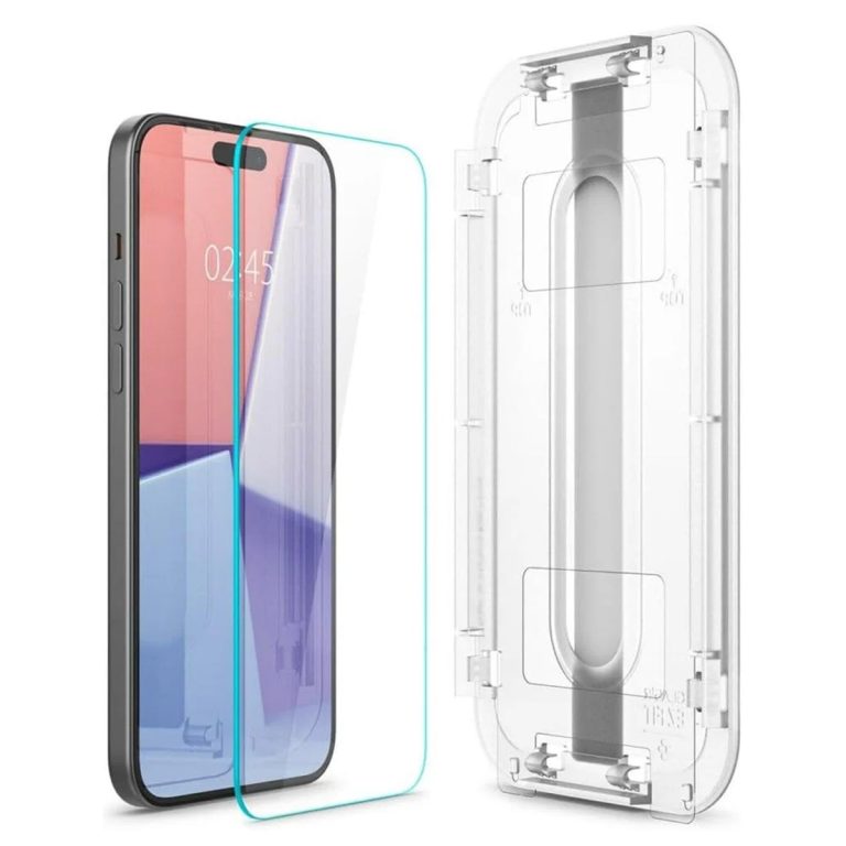 Spigen EZ Fit Glas.tR met Applicator - 1 pack Apple iPhone 15 - Afbeelding 2