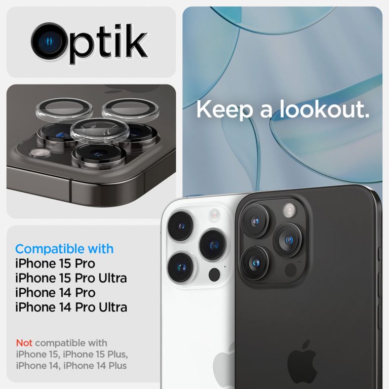 Spigen Glas.tR EZFit Optik Lens Protector 2 pack Apple iPhone 15 Pro / 15 Pro Max - Afbeelding 7