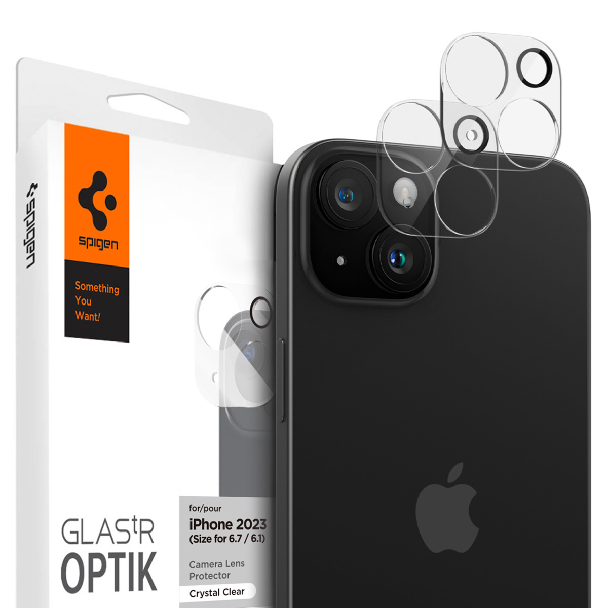 Spigen GLAStR EZ Fit Optik Camera Protector 2 Pack Apple iPhone 15 / 15 Plus – Crystal Clear