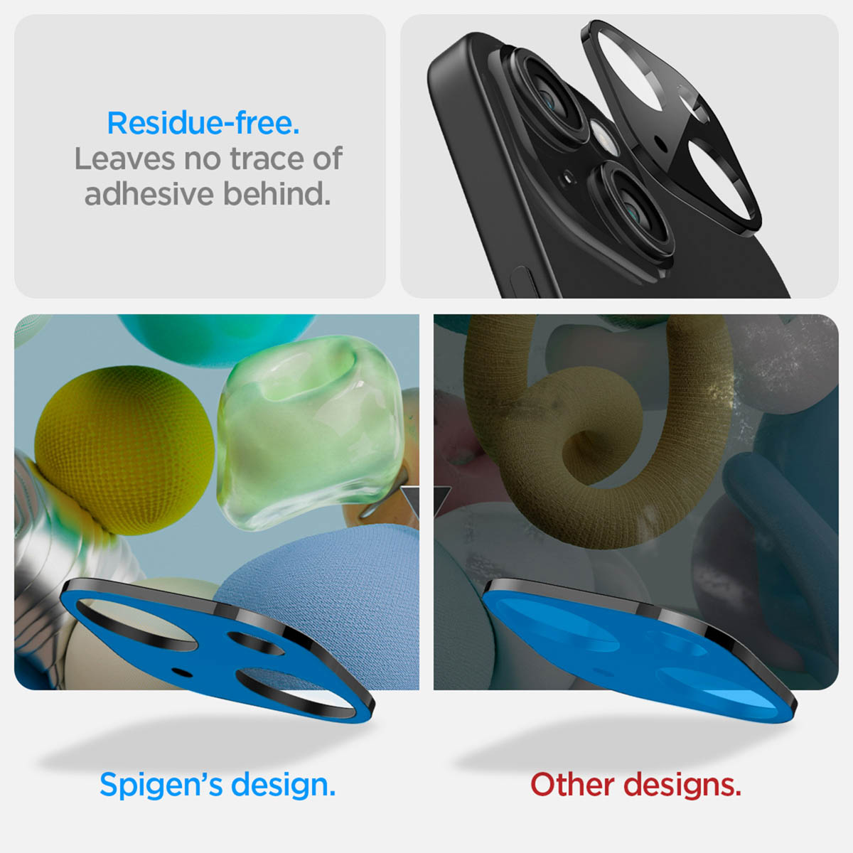 Spigen GLAStR EZ Fit Optik Camera Protector 2 Pack Apple iPhone 15 / 15 Plus - Black - Afbeelding 7