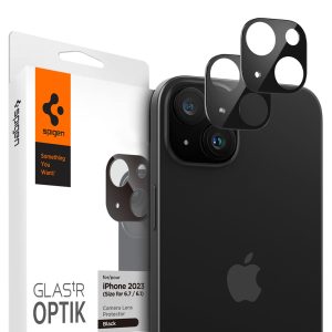 Spigen GLAStR EZ Fit Optik Camera Protector 2 Pack Apple iPhone 15 / 15 Plus - Black