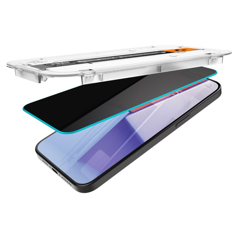 Spigen EZ Fit GLAS.tR met installatietray - Privacy Glass - 1 pack Apple iPhone 15 Pro Max - Afbeelding 4