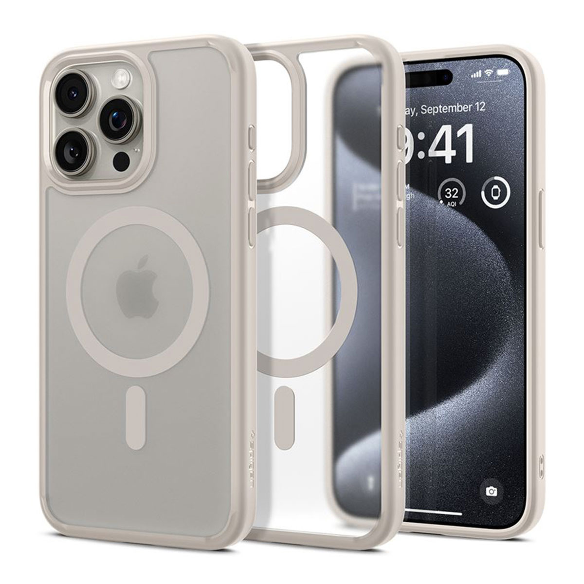 Spigen Ultra Hybrid Backcover MagSafe Apple iPhone 15 Pro - Frost Natural Titanium - Afbeelding 4