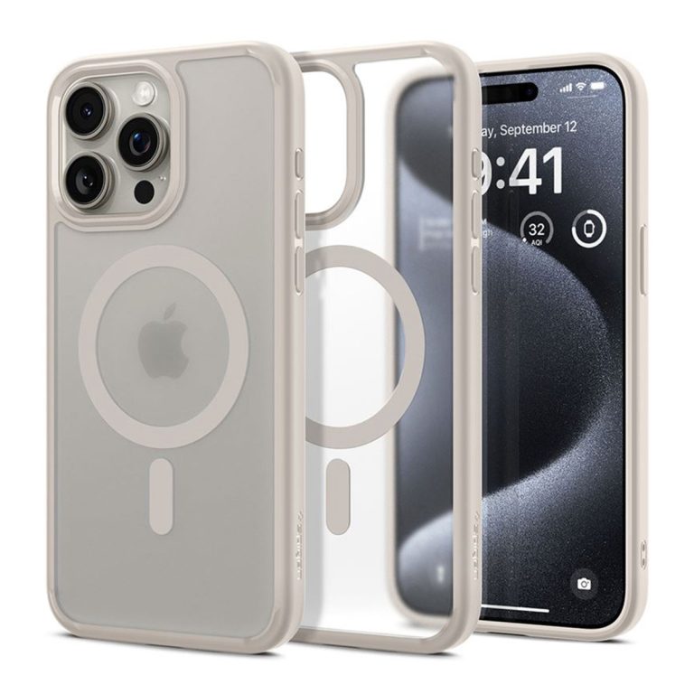 Spigen Ultra Hybrid Backcover MagSafe iPhone 15 Pro - Frost Natural Titanium - Afbeelding 4