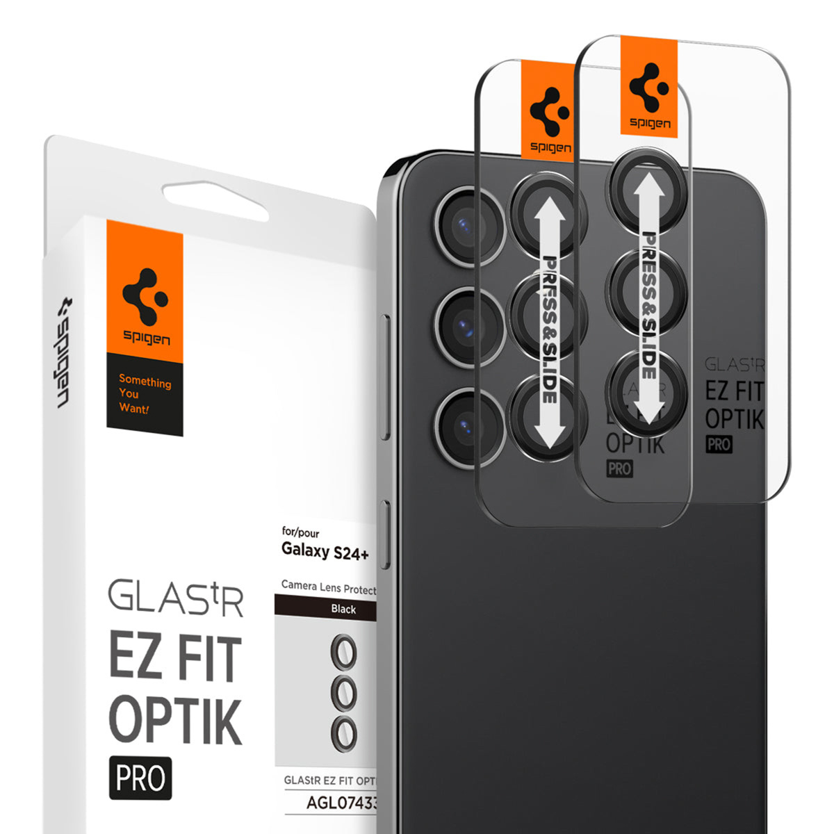 Spigen GLAStR Camera Protector Glas 2 Pack Samsung Galaxy S24 Plus – Black