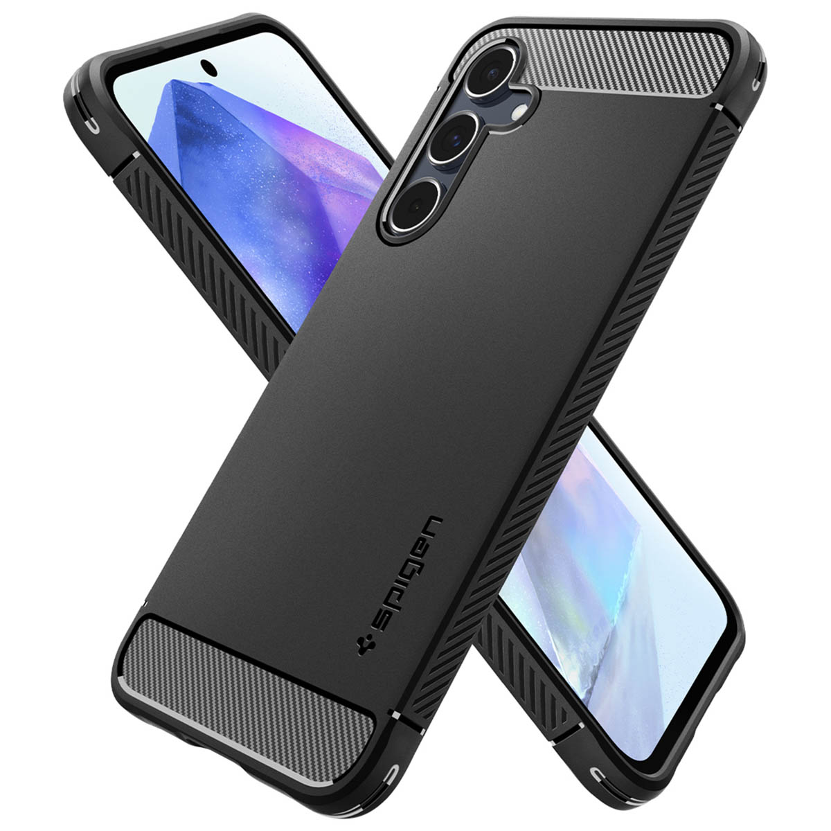 Spigen Rugged Armor Backcover Samsung Galaxy A55 - Matte Black - Afbeelding 2