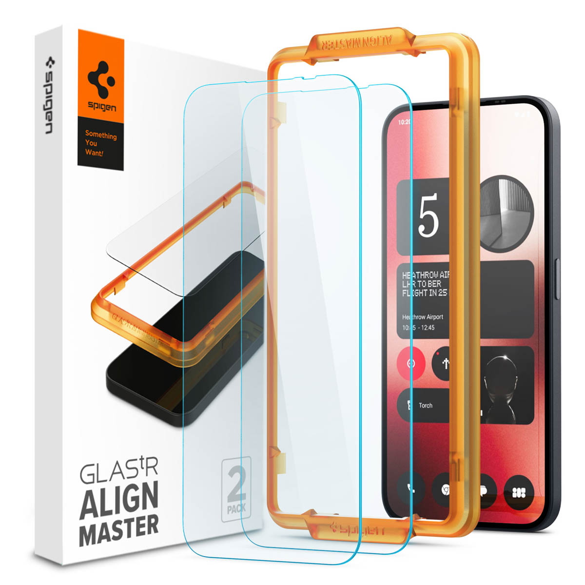 Spigen GLAStR EZ Fit Screenprotector 2 Pack + Applicator Nothing Phone (2a) / (2a) Plus