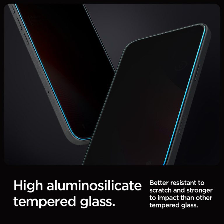 Spigen GLAStR Privacy EZ Fit Screenprotector + Applicator Apple iPhone 16 Pro Max / 17 Pro Max - Afbeelding 5