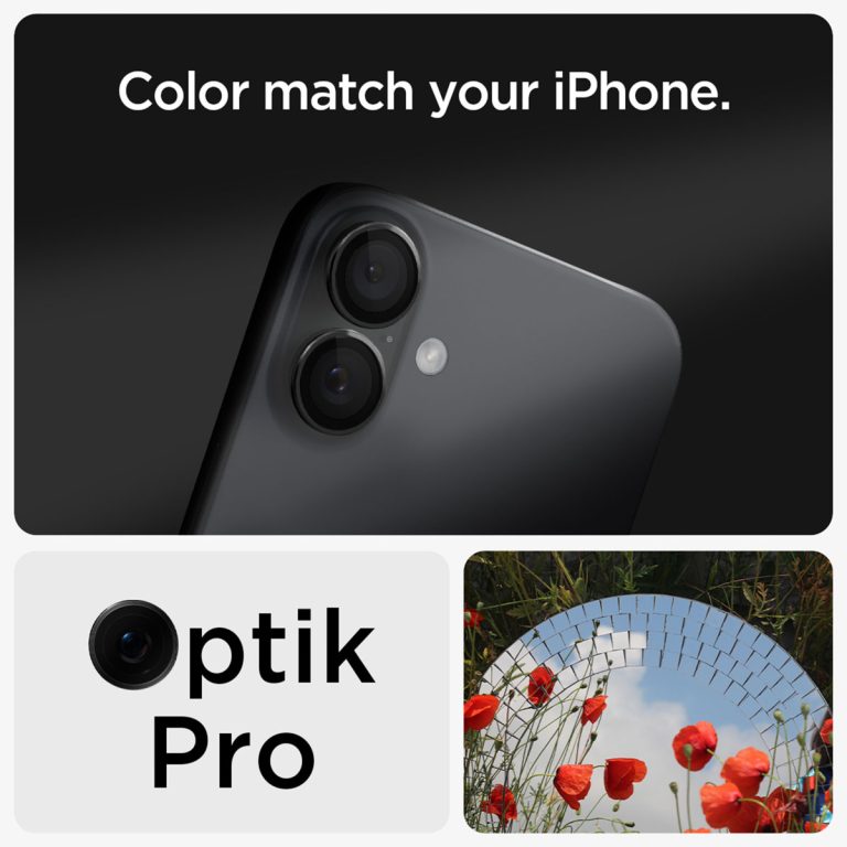 Spigen GLAStR EZ Fit Optik Pro Camera Protector 2 Pack Apple iPhone 16 / 16 Plus - Black - Afbeelding 5