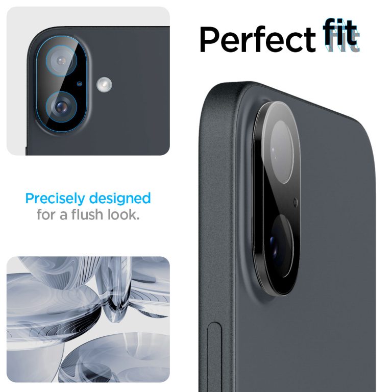 Spigen GLAStR EZ Fit Optik Camera Protector 2 Pack Apple iPhone 16 Plus - Black - Afbeelding 9