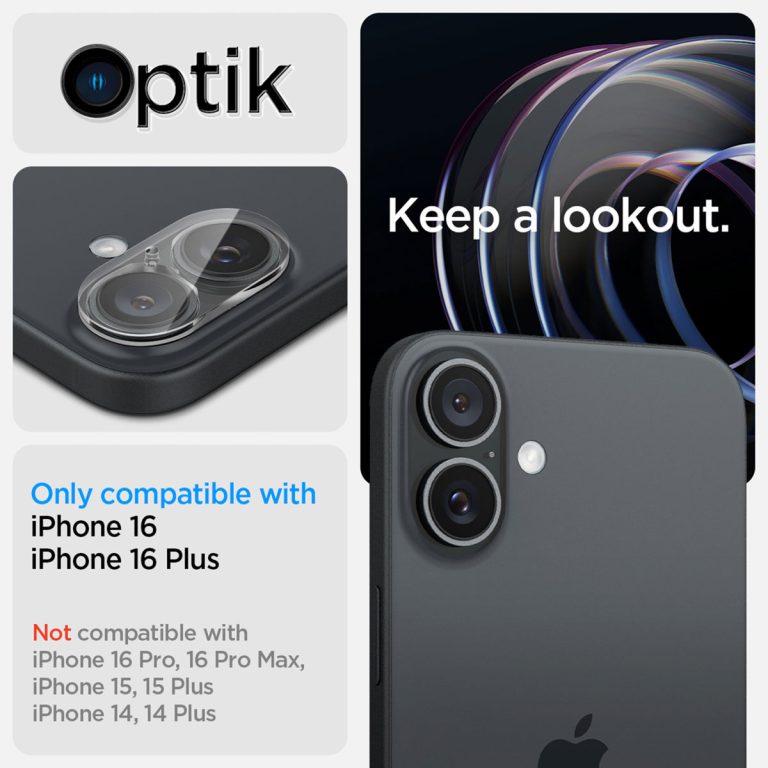 Spigen GLAStR EZ Fit Optik Camera Protector 2 Pack Apple iPhone 16 / 16 Plus - Crystal Clear - Afbeelding 10