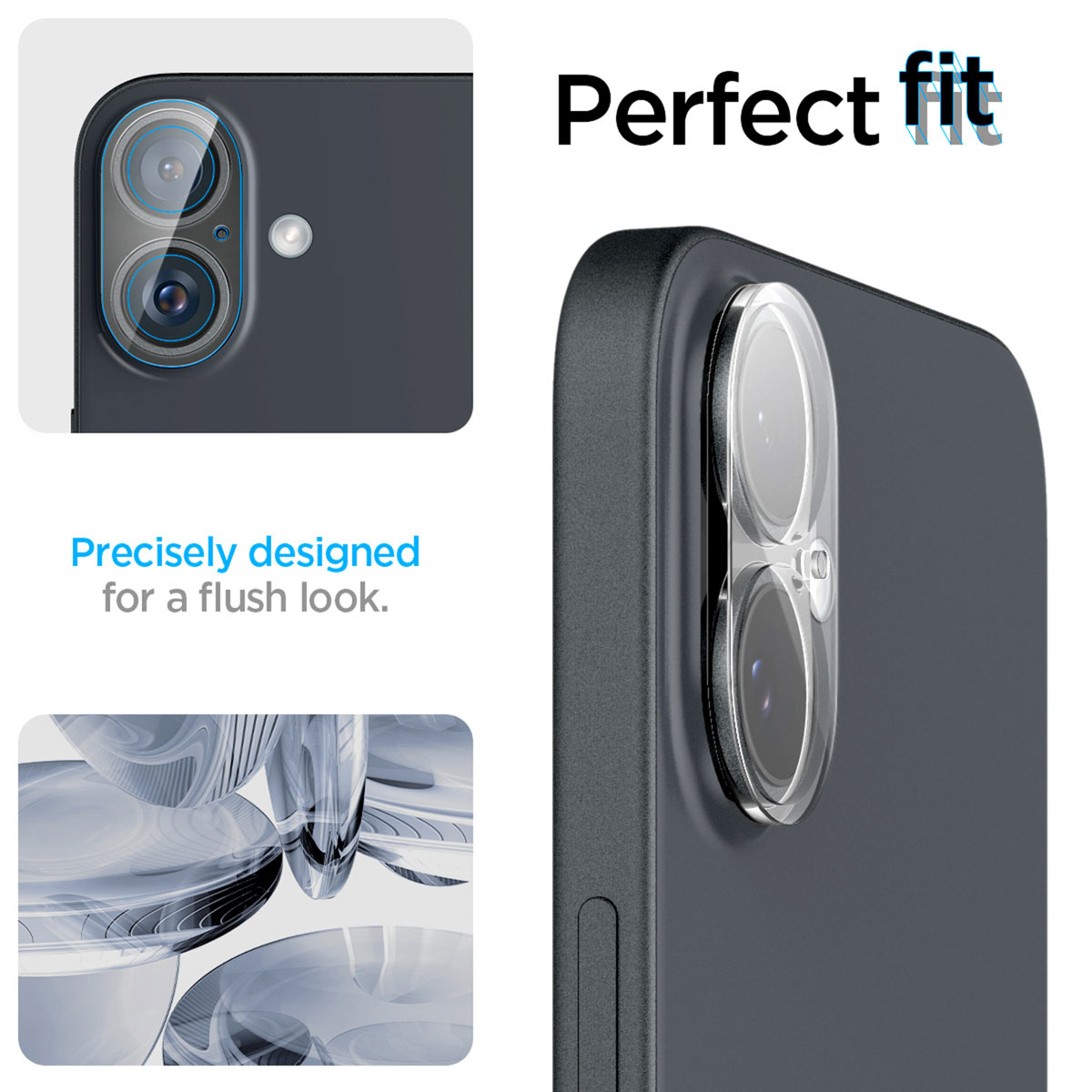 Spigen GLAStR EZ Fit Optik Camera Protector 2 Pack Apple iPhone 16 / 16 Plus - Crystal Clear - Afbeelding 8