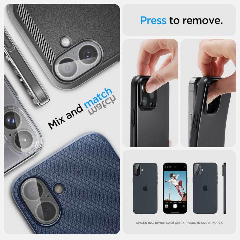 Spigen GLAStR EZ Fit Optik Camera Protector 2 Pack Apple iPhone 16 / 16 Plus - Crystal Clear - Afbeelding 7