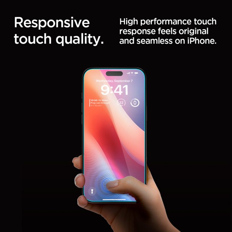 Spigen GLAStR Privacy EZ Fit Screenprotector + Applicator Apple iPhone 16 Pro - Afbeelding 8