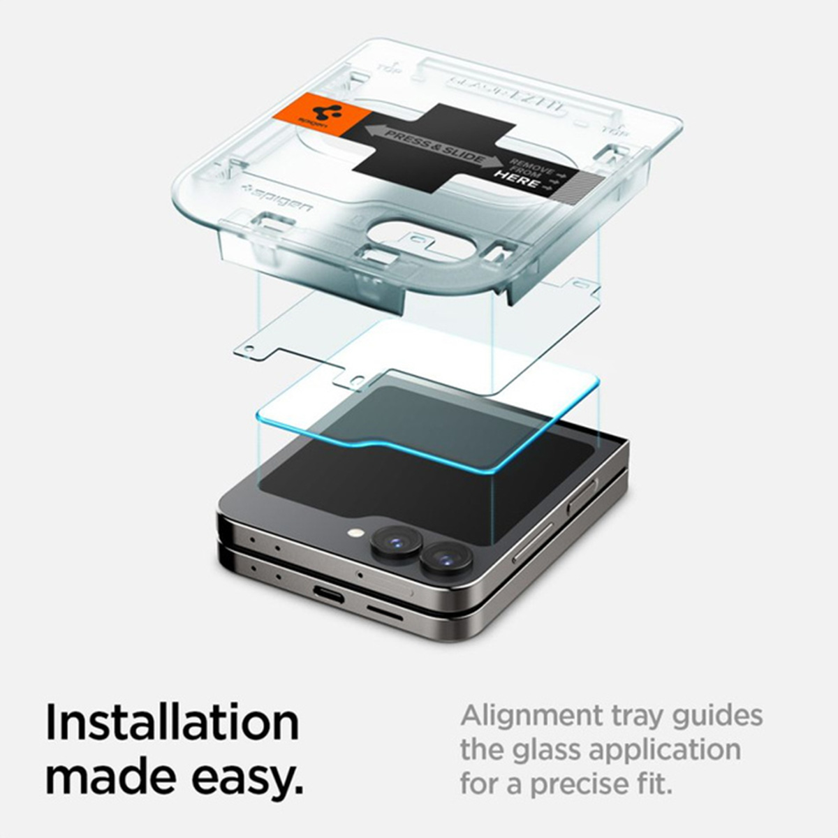 Spigen GLAStR EZ Fit Screenprotector 2 Pack + Applicator Samsung Galaxy Z Flip 6 / Flip 7 FE - Afbeelding 8